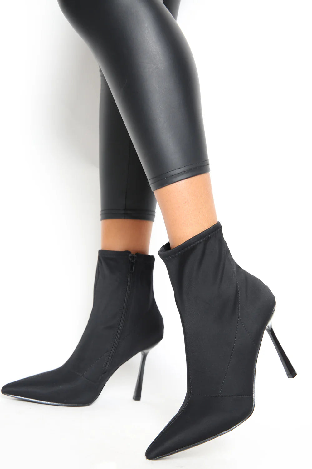 Eco Lycra Zip Up High Heel
