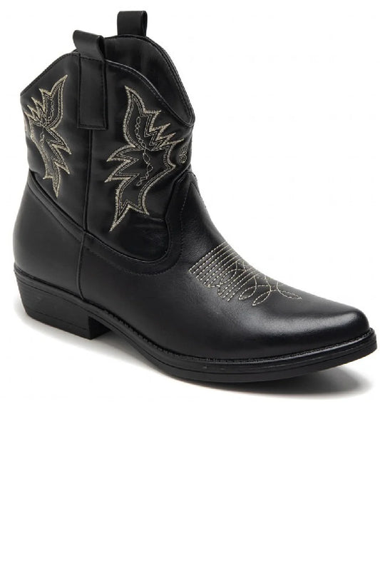 Black Ankle Texas style boots