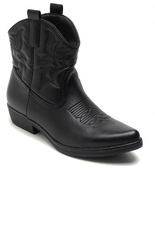 Black Ankle Texas style boots