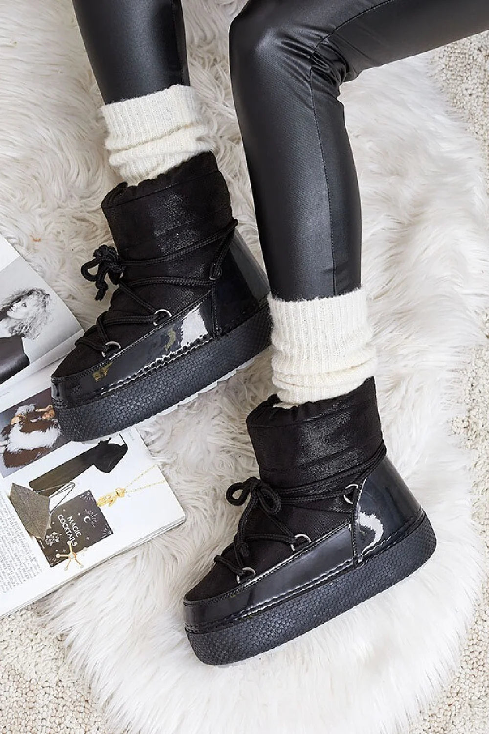 Black Platform Chunky Ankle