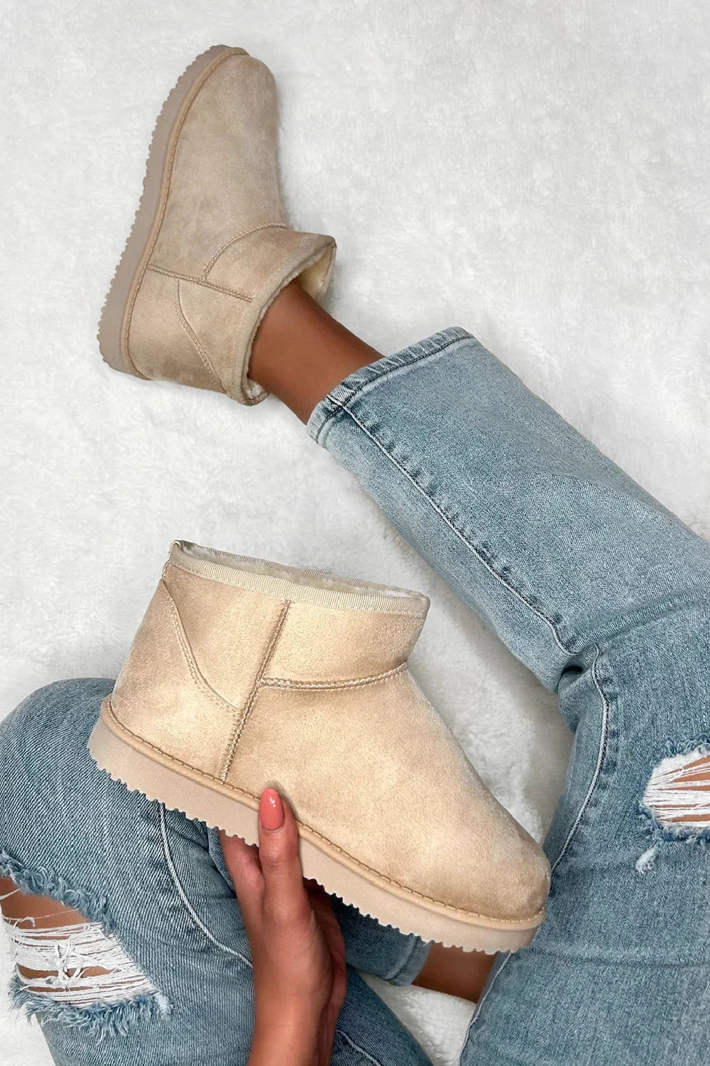 Casual beige Ankle boots